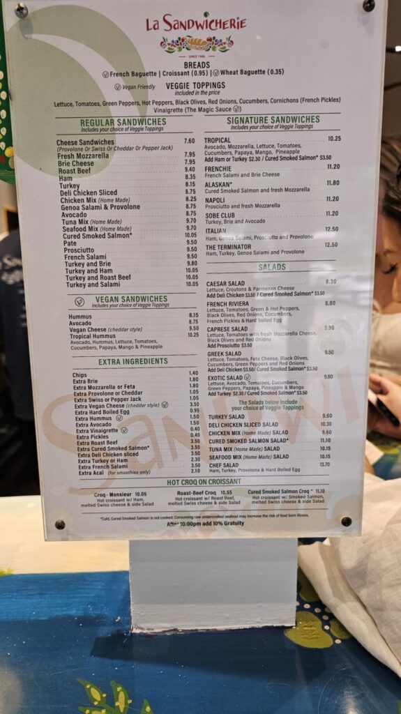 Sandwich Miami Brickell Menu 8